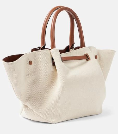 Demellier New York Midi leather-trimmed tote bag 4