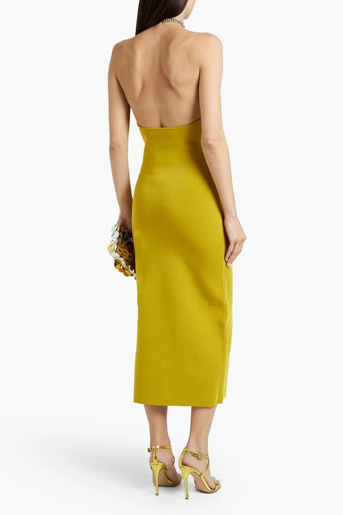 GALVAN  LONDON Cleopatra chain-embellished stretch-knit halterneck midi dress 3