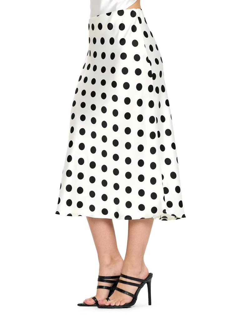 Renee C. Polka Dot Satin Midi-Skirt 3