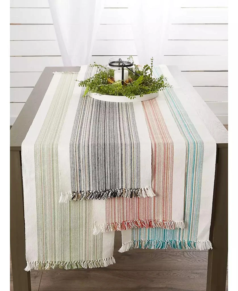 Design Imports Striped Fringed Table Runner, 14" x 72" 4