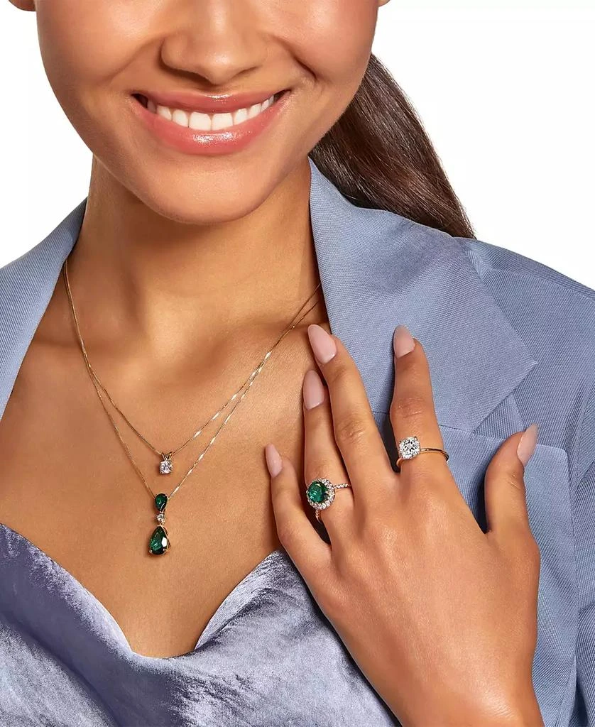 Grown With Love Lab Grown Emerald (2-5/8 ct. t.w.) & Lab Grown Diamond (1/2 ct. t.w.) Oval Halo Ring in 14k Gold 5