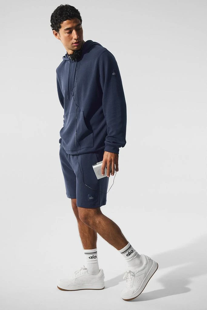 Alo Micro Waffle Fast Break Hoodie - Navy 4