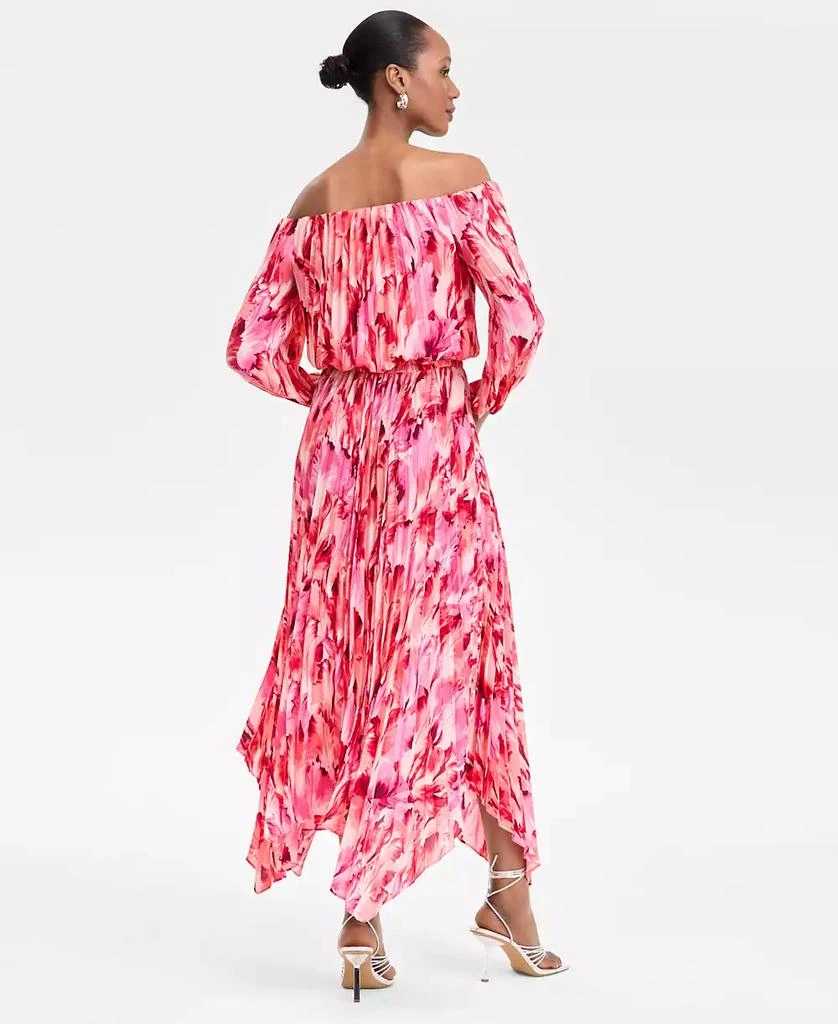 INC International Women's Printed Pleated Off-The-Shoulder Maxi Dress, Exclusively at Macy's 5