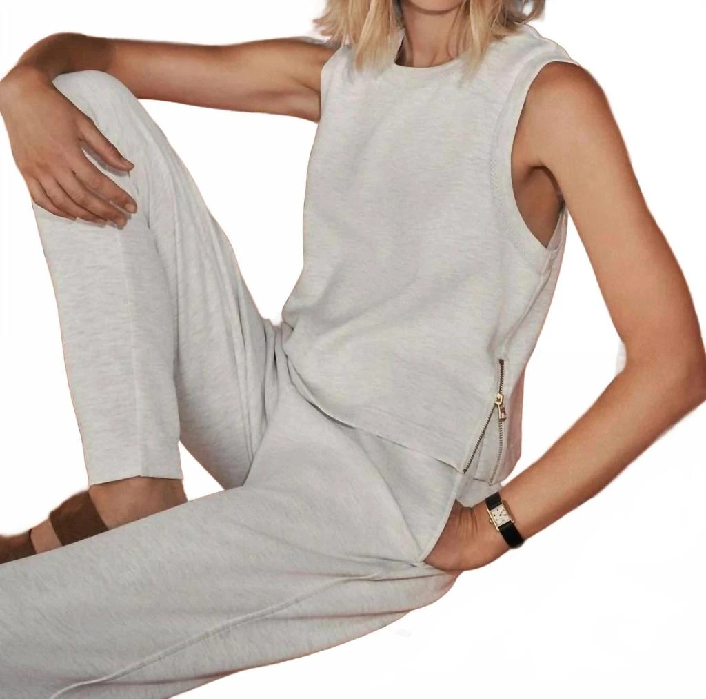 Varley Shea Crop Tank In Ivory Marl 5
