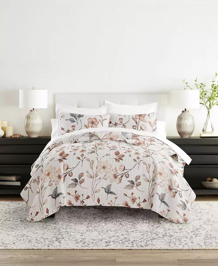 IENJOY HOME Russet Floral Reversible 3-Pc. Quilt Set
