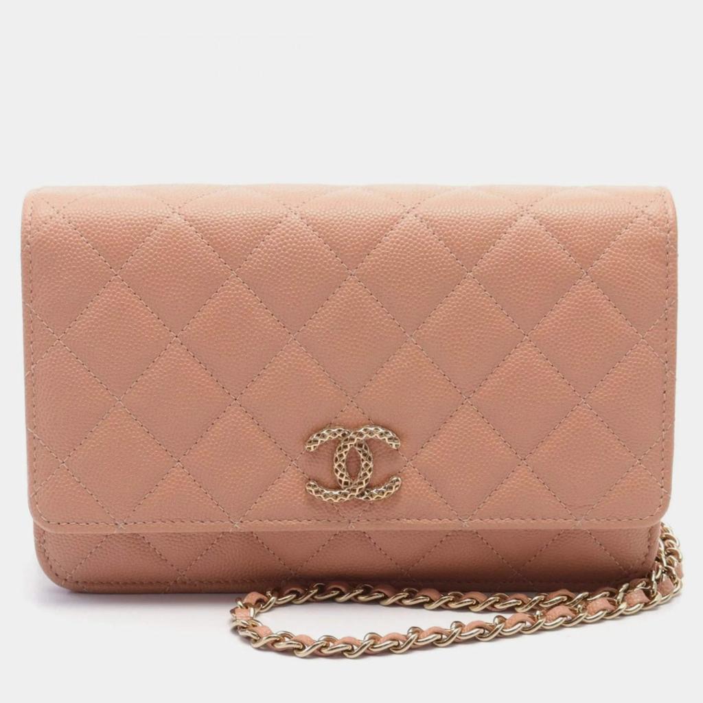 Chanel Chanel Pink Leather Classic Wallet on Chain