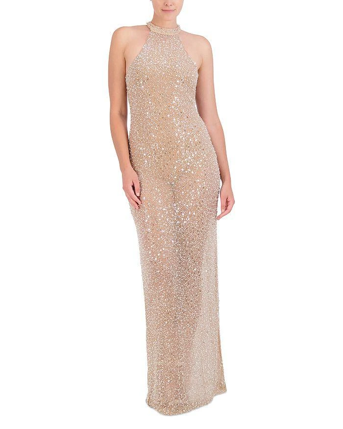 BCBG Sequin Mock Neck Long Dress 1