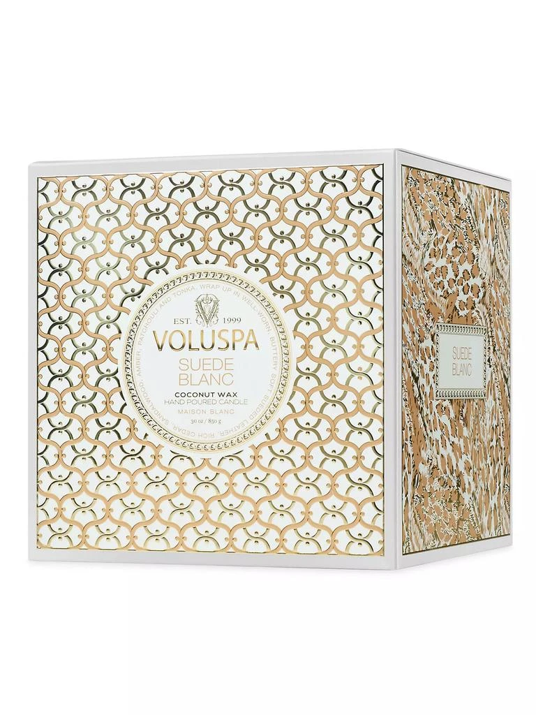 Voluspa Suede Blanc Luxe Candle 3