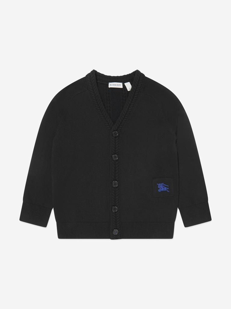 Burberry Burberry Boys Wool Knit Graham Cardigan in Black