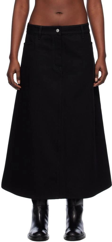 Studio Nicholson Black A-Line Denim Maxi Skirt 1