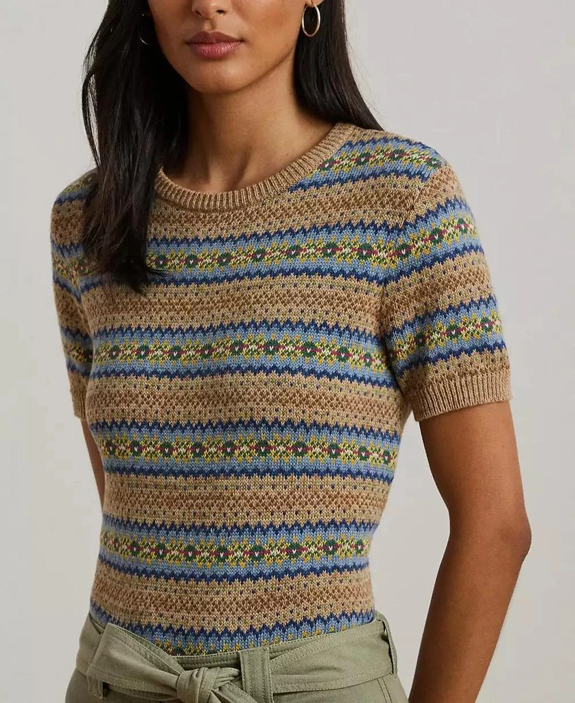 Ralph Lauren Women's Fair Isle Short-Sleeve Sweater, Regular & Petite 4