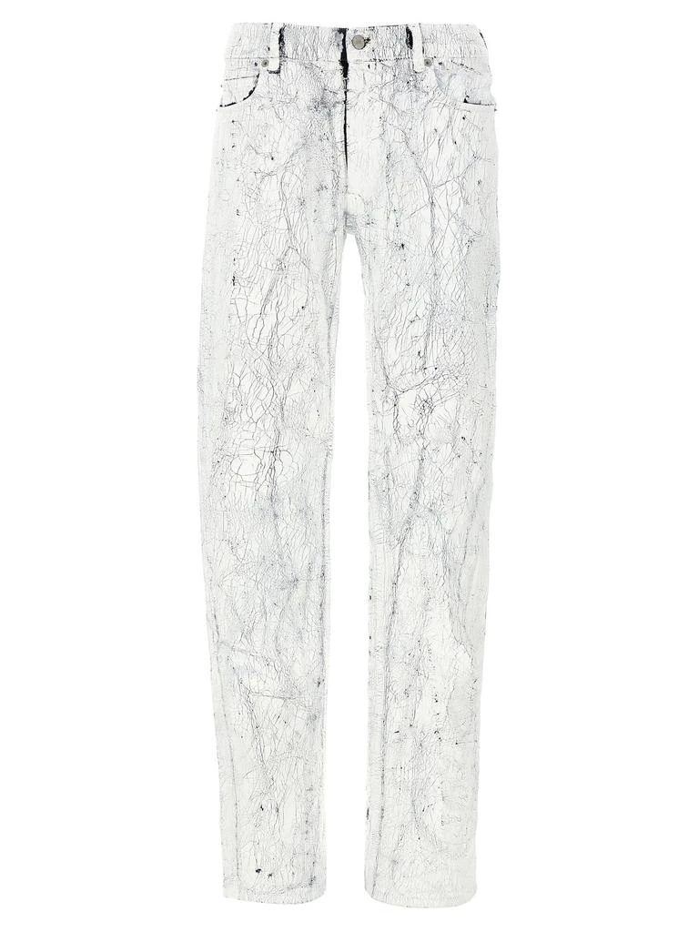 MM6 MM6 Maison Margiela Cracked-Effect Straight-Leg Jeans 1
