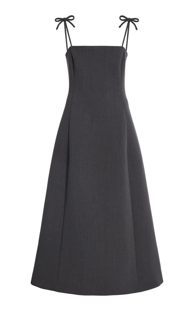 knee length dresses for ladies Women's Caga Sheath Collared Neck Twill Midi Dress S/M/L/Customize Dark Grey Mean Blvd Dark Grey / L