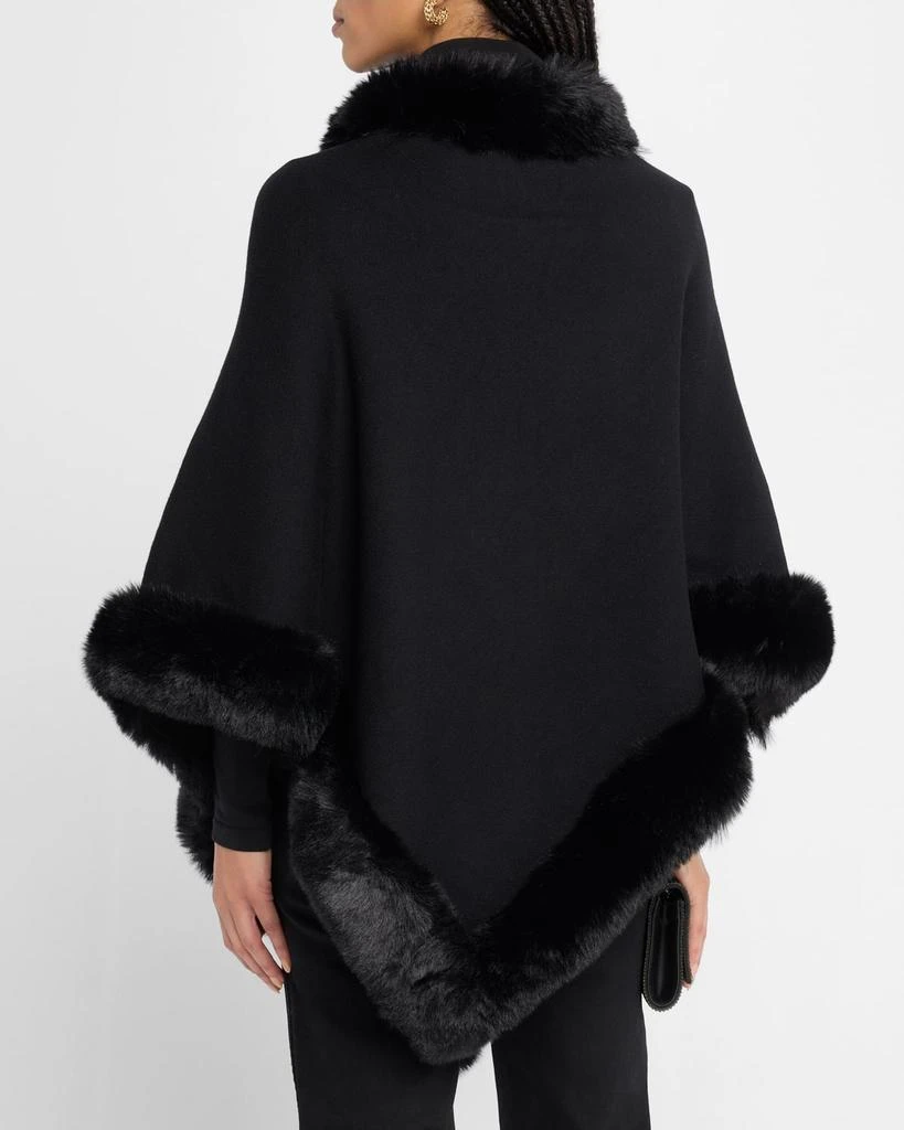 Adrienne Landau The Penny Poncho W/ Faux Fur Trim 3