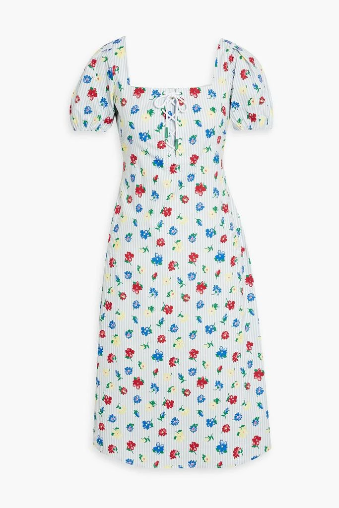 HVN Nadia printed cotton-blend poplin dress 1