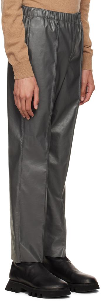n.hoolywood Gray Faux-Leather Pants