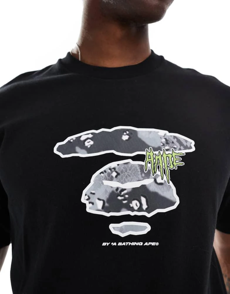 AAPE Aape By A Bathing Ape logo hiphop t-shirt in black 3