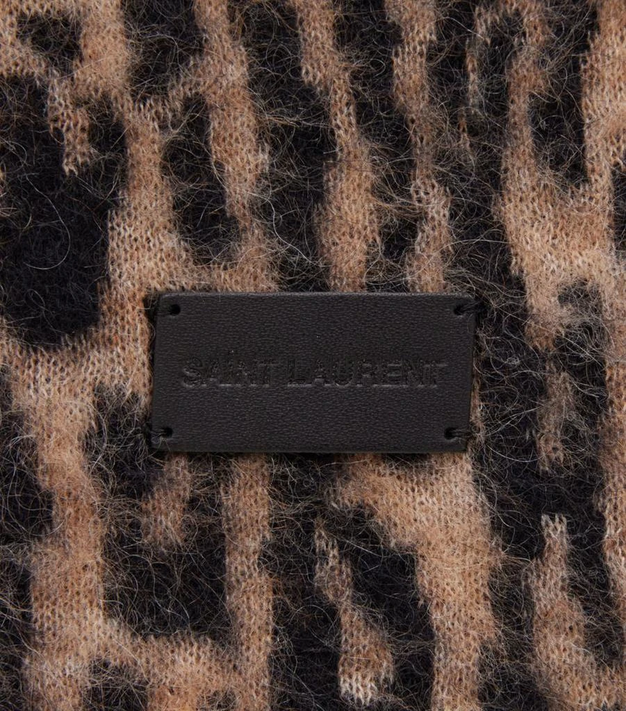 Yves Saint Laurent Mohair-Wool Leopard Scarf 2