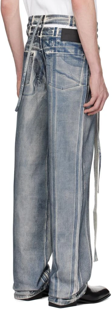 Ottolinger SSENSE Exclusive Blue Signature Wrap Jeans 3