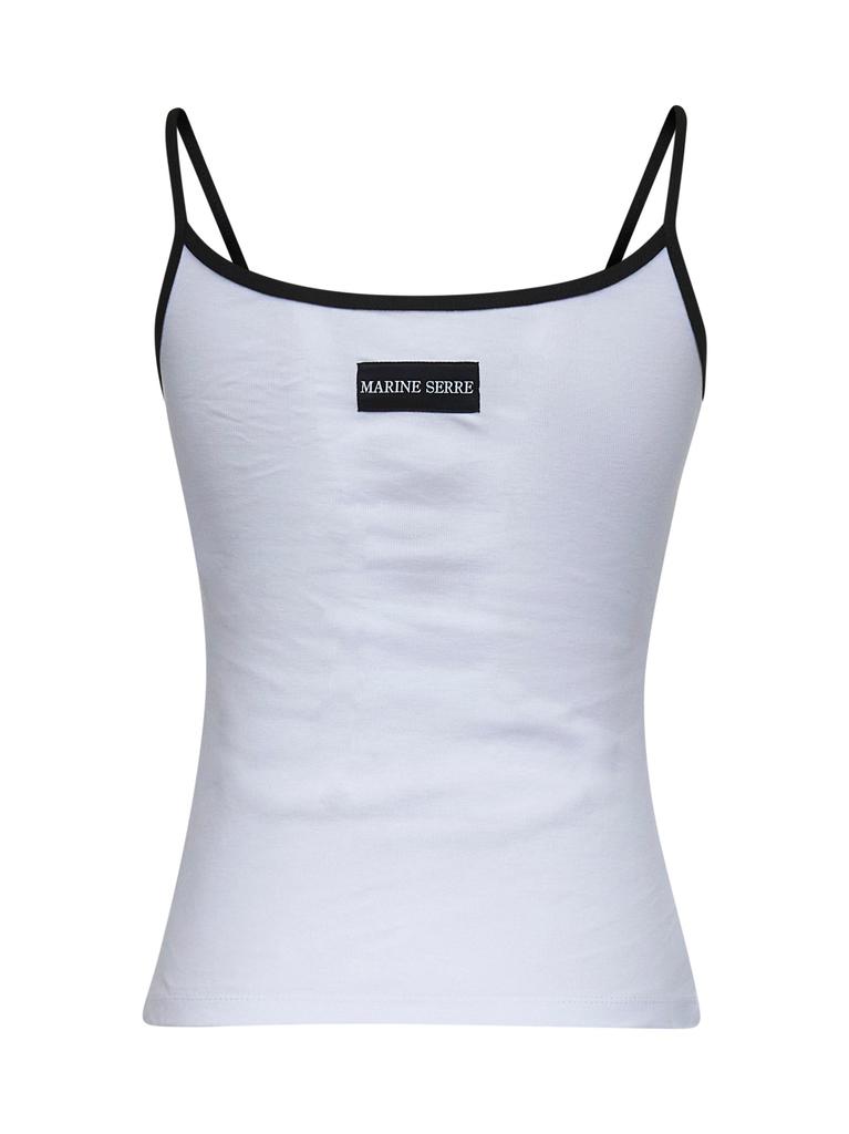 MARINE SERRE MARINE SERRE | White ribbed jersey Moon Logo tank top | Women | L