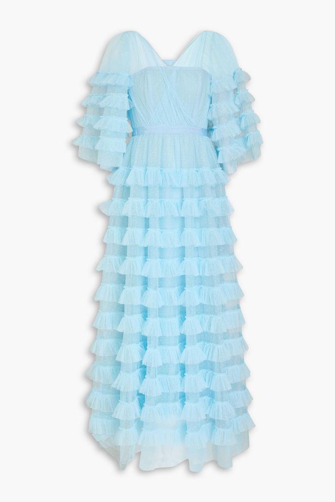 Huishan Zhang Marybell tiered point d'esprit gown