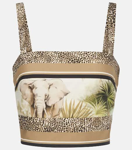 Elie Saab Printed cotton cropped top 1