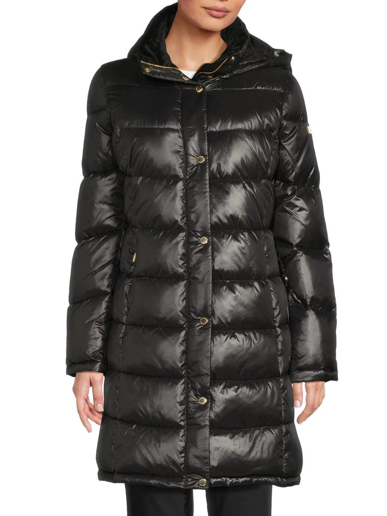 HALSTON Packable Hooded Puffer Coat