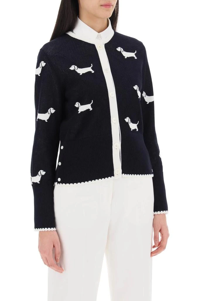 Thom Browne Thom browne hector cardigan in pointelle knit 2