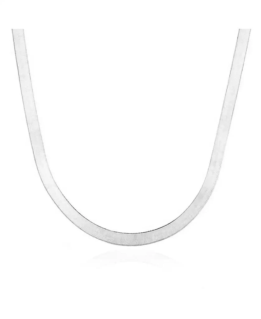 The Lovery Large Herringbone Necklace 14K White Gold - 5 millimeters -