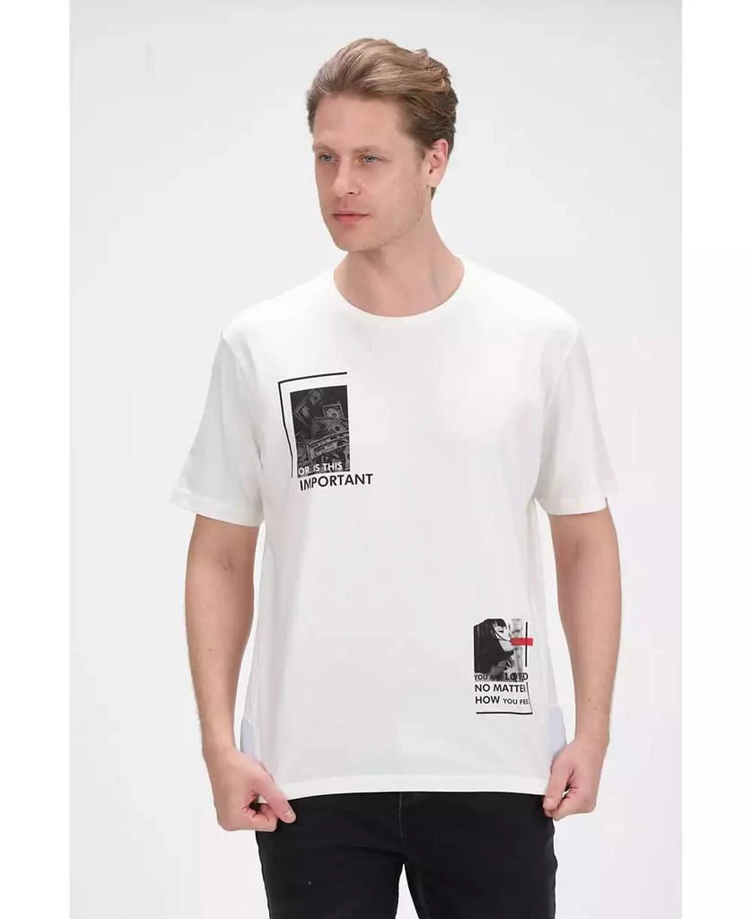 RON TOMSON Men's Modern Print Fitted Important T-shirt 4