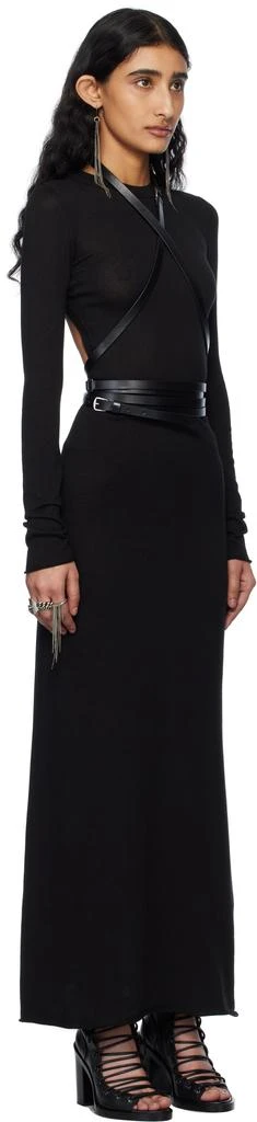 ANN DEMEULEMEESTER Black Eva Open Back Knitted Maxi Dress - M