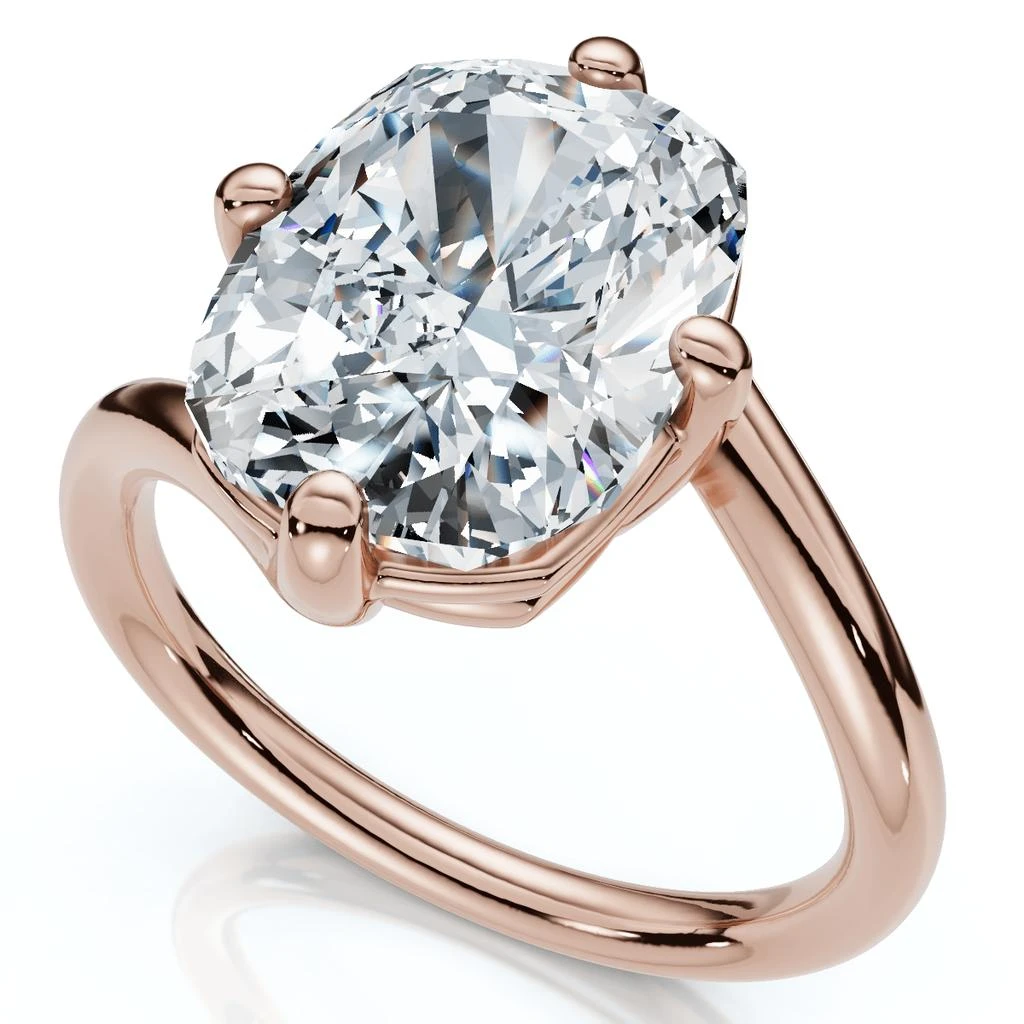 Pompeii3 Certified 4Ct Atelier Solitaire Diamond Engagement Ring 14k Gold Lab Grown