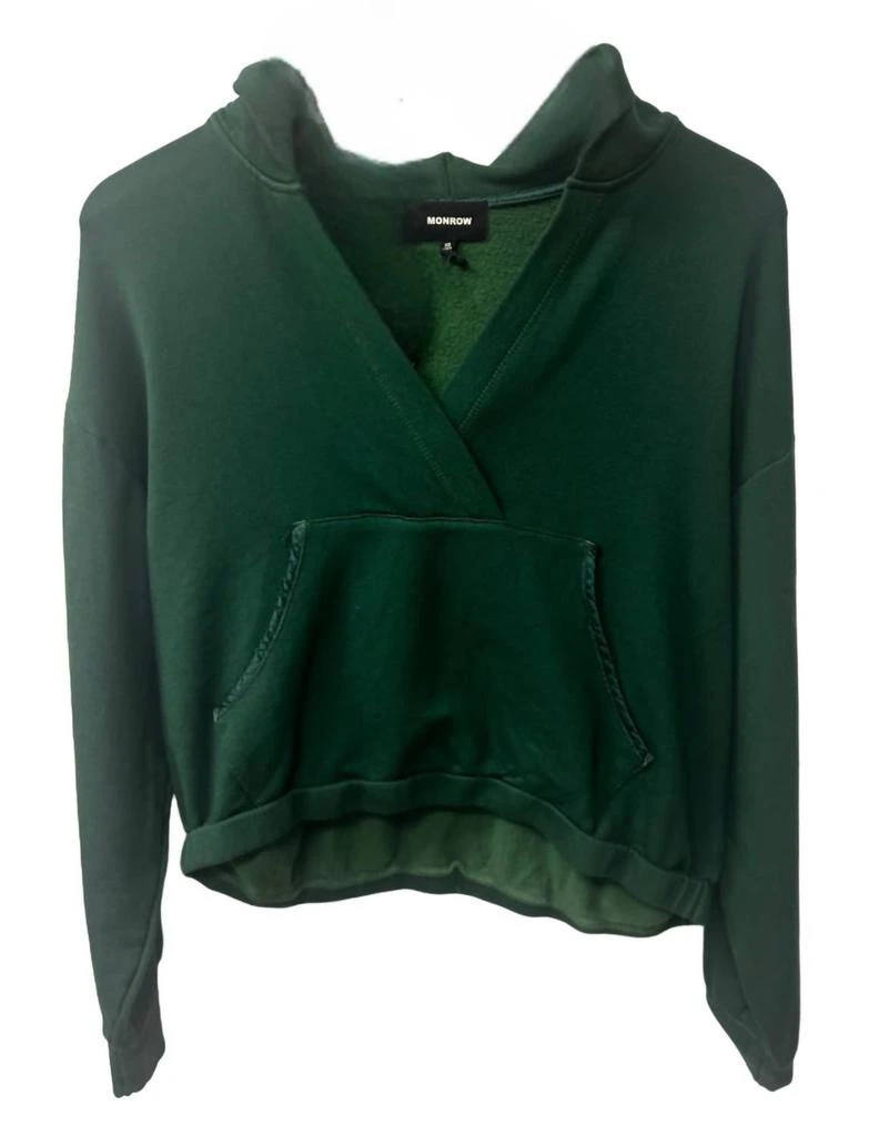 Monrow Hooded Sweatshirt In Evergreen 1