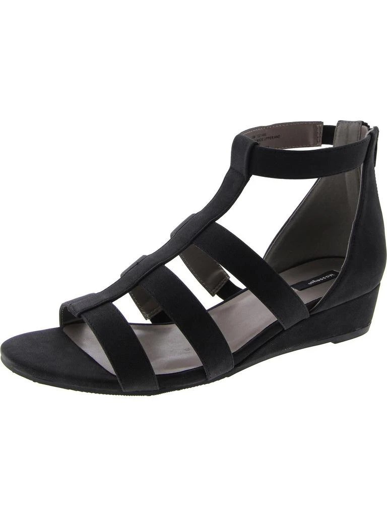 Masseys Athena Womens Faux Leather Caged Wedge Sandals 1