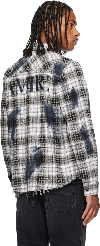 AMIRI Black 
White MA Quad Bleach Flannel Shirt 3