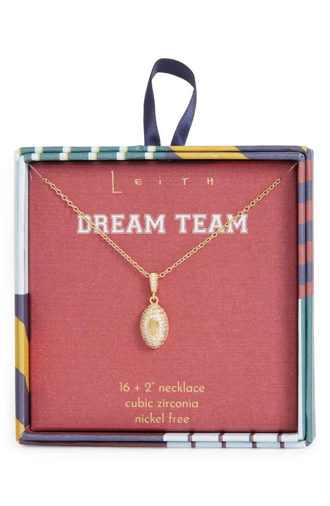 Leith Pavé CZ Football Pendant Necklace
