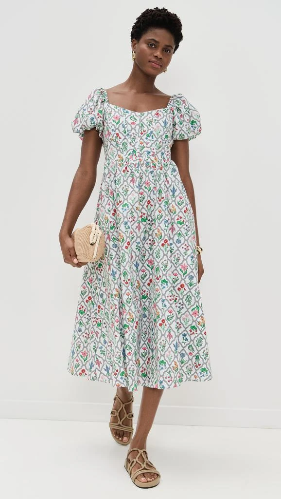Moon River Puff Sleeve Corset Midi Dress 5