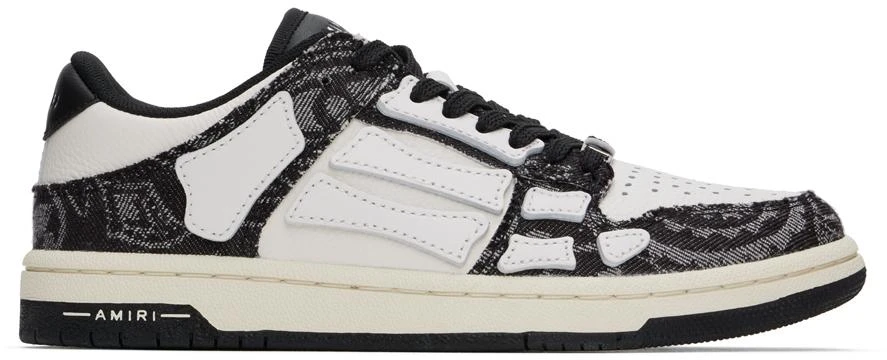 AMIRI White & Black Bandana Denim Skel Top Low Sneakers 1