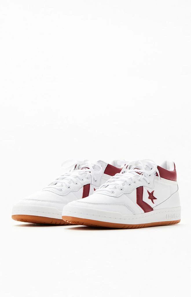 Converse White & Burgundy Fastbreak Pro Shoes 2