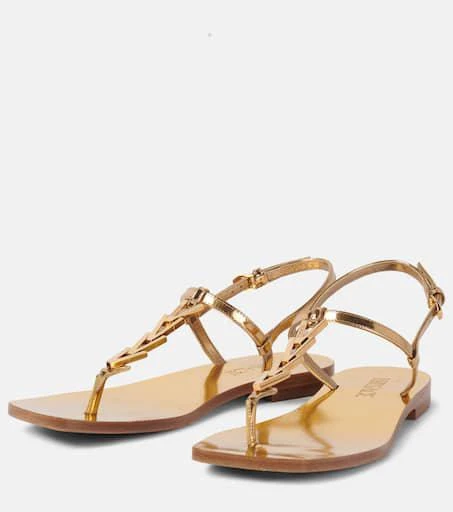 Versace Metallic leather thong sandals 5