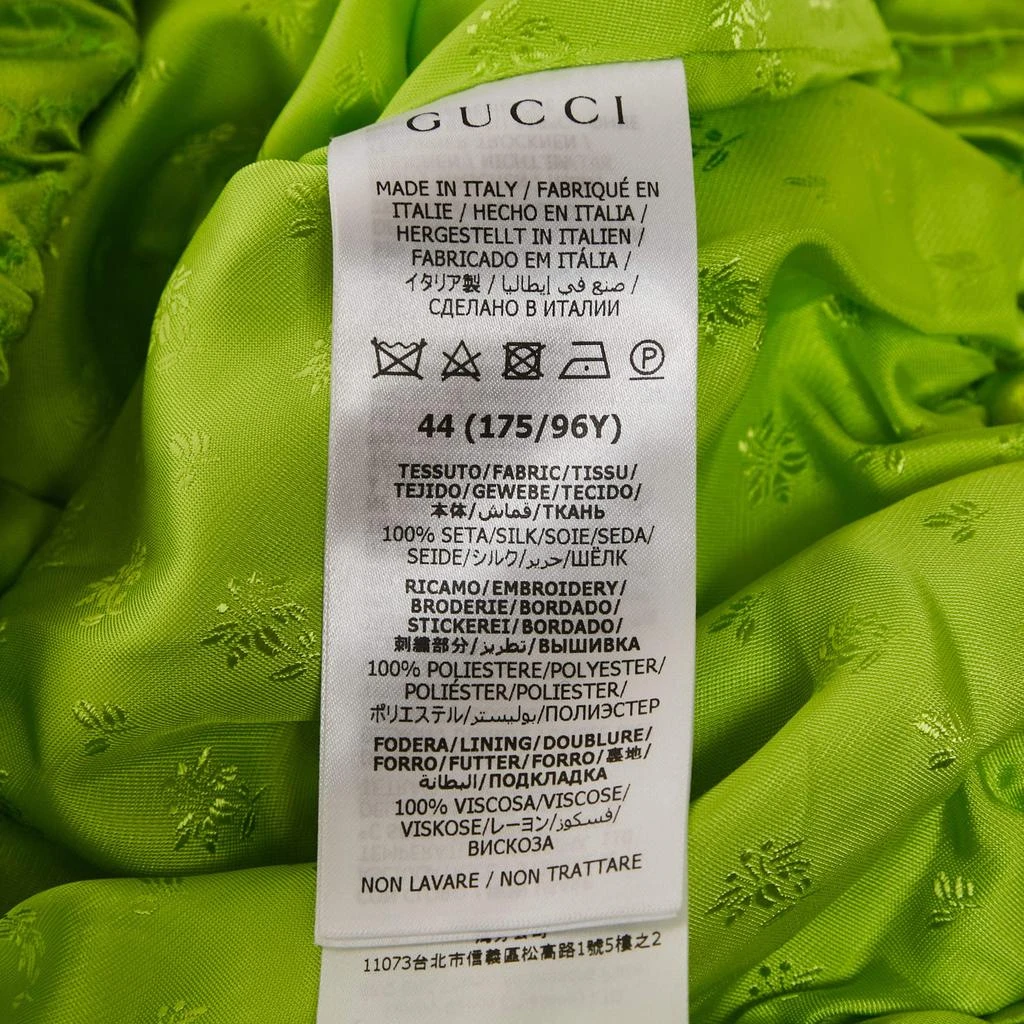 Gucci Gucci Green GG Supreme Embroidery Silk Zip-Up Jacket M 6