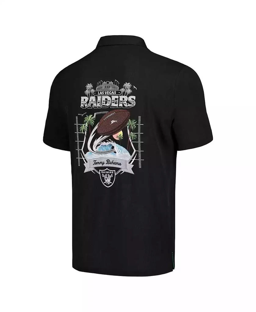Tommy Bahama Men's Black Las Vegas Raiders Tidal Kickoff Camp Button-Up Shirt 3