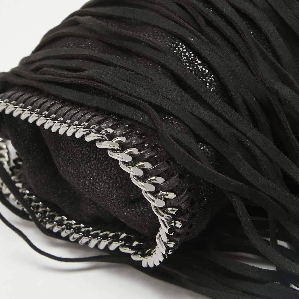 Stella McCartney Stella McCartney Black Faux Suede Falabella Fringe Shoulder Bag 10