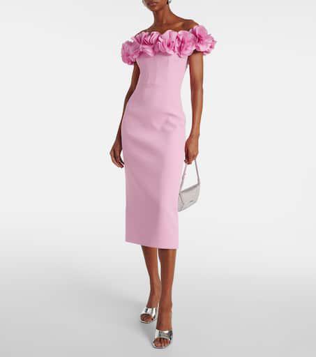 REBECCA VALLANCE Odetta floral-appliqué midi dress - Dresses