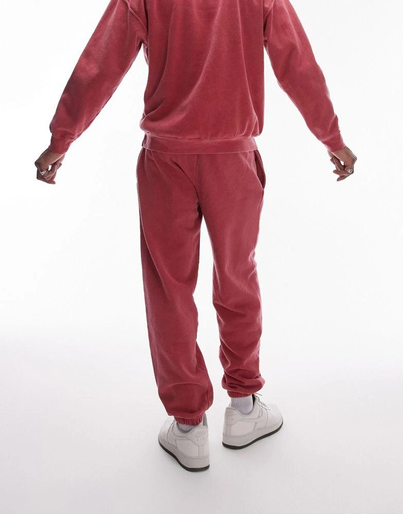 Topman Topman vintage wash oversized jogger in red 4