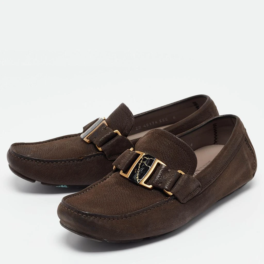Salvatore Ferragamo Salvatore Ferragamo Brown Nubuck Leather Sardegna Loafers Size 40 2