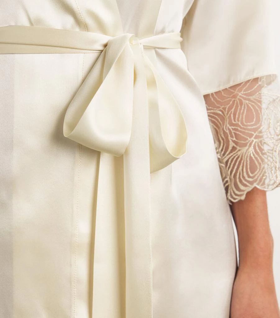 GILDA & PEARL Silk Lace-Trim Short Robe 6