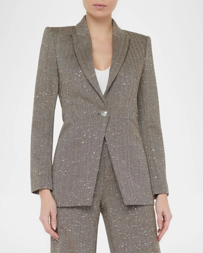 L'Agence Sheila Structured Chevron Blazer 4