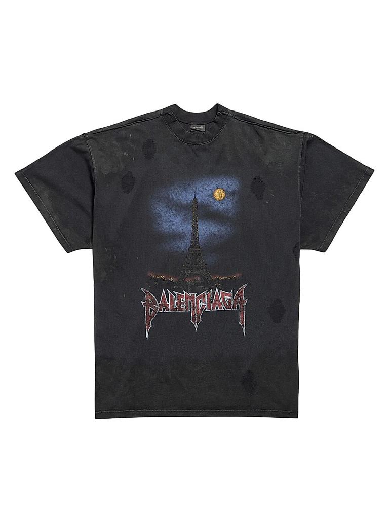 BALENCIAGA Paris Moon Oversized Tee サイズ2 Pre-Order] Balenciaga Men's Paris Moon Double Front T-Shirt