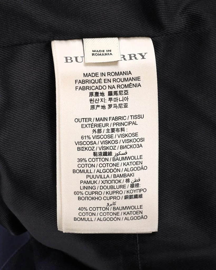 Burberry London Bateson Pea Coat With Shearling Collar in Navy Blue Viscose 5